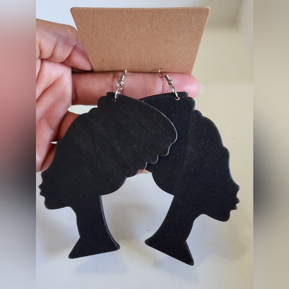 Bold Black Handcrafted African Statement Earrings… - image 4